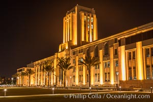 San Diego County Administration building at night