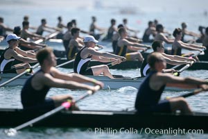 Oregon State (in focus) at the start of the men's JV finals, 2007 San Diego Crew Classic, Mission Bay