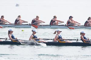 Cal (UC Berkeley) women's collegiate novice crew race in the finals of the Korholz Perpetual Trophy, 2007 San Diego Crew Classic, Mission Bay