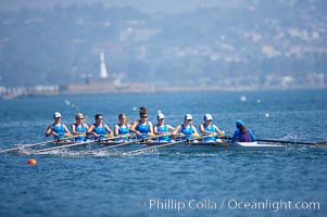 UCLA on their way to a third place finish in the women's JV final, 2007 San Diego Crew Classic, Mission Bay