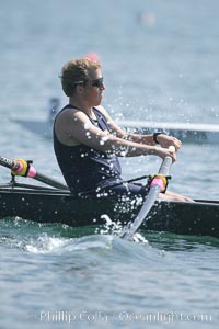 Cal (UC Berkeley) on their way to winning the men's JV final, 2007 San Diego Crew Classic, Mission Bay