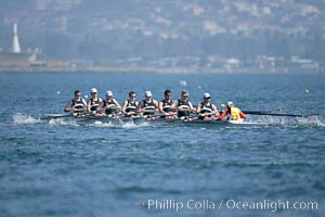 Oregon State en route to a second place finish in the men's JV final, 2007 San Diego Crew Classic, Mission Bay