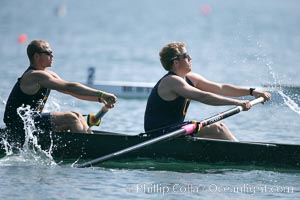 Cal (UC Berkeley) on their way to winning the men's JV final, 2007 San Diego Crew Classic, Mission Bay