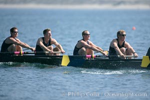Cal (UC Berkeley) on their way to winning the men's JV final, 2007 San Diego Crew Classic, Mission Bay