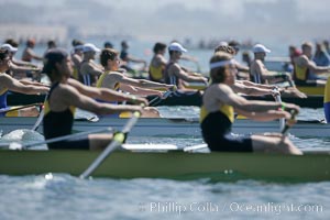 UCSD men on their way to winning the finals of the Cal Cup, 2007 San Diego Crew Classic, Mission Bay