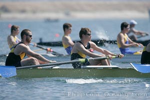 UCSD men on their way to winning the finals of the Cal Cup, 2007 San Diego Crew Classic, Mission Bay