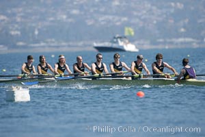 UCSD men on their way to winning the finals of the Cal Cup, 2007 San Diego Crew Classic, Mission Bay