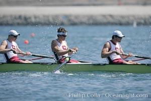 Stanford men en route to winning the Copley Cup, 2007 San Diego Crew Classic, Mission Bay