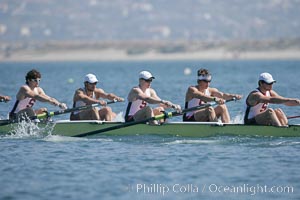 Stanford men en route to winning the Copley Cup, 2007 San Diego Crew Classic, Mission Bay