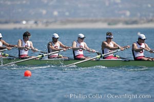 Stanford men en route to winning the Copley Cup, 2007 San Diego Crew Classic, Mission Bay