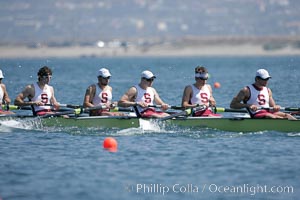 Stanford men en route to winning the Copley Cup, 2007 San Diego Crew Classic, Mission Bay