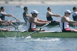 Stanford men en route to winning the Copley Cup, 2007 San Diego Crew Classic, Mission Bay