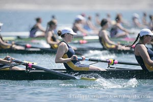 Cal (UC Berkeley) women en route to a second place finish in the Jessop-Whittier Cup final, 2007 San Diego Crew Classic, Mission Bay