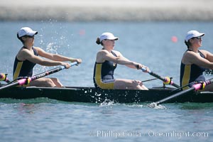 Cal (UC Berkeley) women en route to a second place finish in the Jessop-Whittier Cup final, 2007 San Diego Crew Classic, Mission Bay