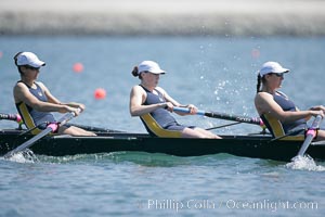 Cal (UC Berkeley) women en route to a second place finish in the Jessop-Whittier Cup final, 2007 San Diego Crew Classic, Mission Bay