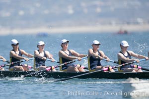 Cal (UC Berkeley) women en route to a second place finish in the Jessop-Whittier Cup final, 2007 San Diego Crew Classic, Mission Bay