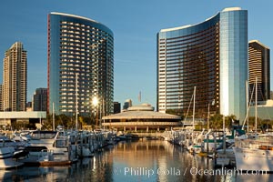 San Diego Marriott Hotel and Marina, viewed from the San Diego Embarcadero Marine Park