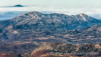 San Diego mountains, aerial photograph