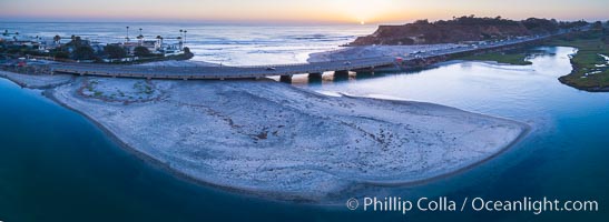 San Dieguito River Mouth and Del Mar Dog Beach,  Aerial Photo