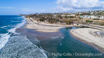 San Elijo Lagoon aerial photo, Encinitas, California