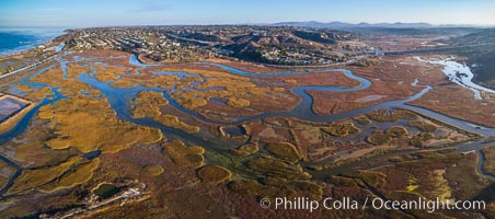 San Elijo Lagoon aerial photo, panorama