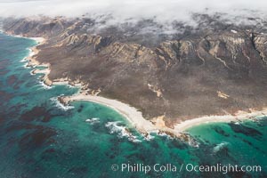 San Miguel Island, aerial photograph. California, USA, natural history stock photograph, photo id 29375