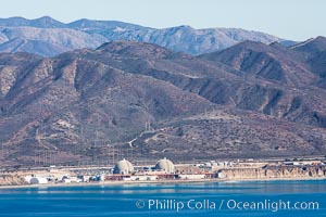 San Onofre Nuclear Power generating station, aerial photo, Dana Point, California