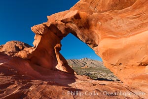 Natural arch formed in sandstone.