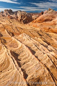 Sandstone ridges and fins, in the White Domes section of Valley of Fire State Park