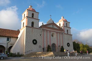 The Santa Barbara Mission.  Established in 1786, Mission Santa Barbara was the tenth of the California missions to be founded by the Spanish Franciscans.  Santa Barbara
