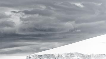 Scenery in Antarctica.  Clouds, ocean and glaciers, near Port Lockroy