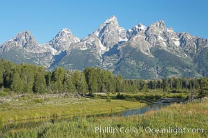 The Teton Range viewed from Schwabacher Landing, Grand Teton National Park, Wyoming