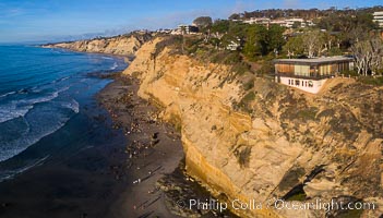 Scripps Institution of Oceanography and Blacks Beach Aerial Photo. Torrey Pines State Reserve in the distance, La Jolla, California