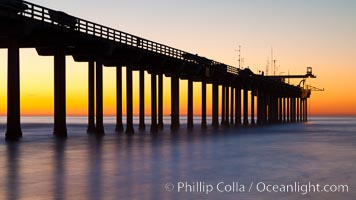 Research pier at Scripps Institution of Oceanography SIO, sunset.