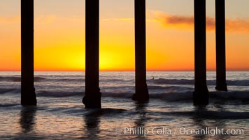 Research pier at Scripps Institution of Oceanography SIO, sunset.