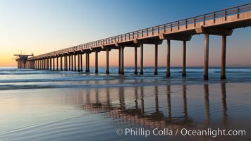 Research pier at Scripps Institution of Oceanography SIO, sunset, La Jolla, California