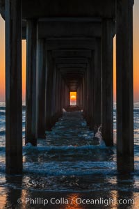 Scripps Pier solstice, sunset aligned perfectly with the pier, Scripps Institution of Oceanography, La Jolla, California