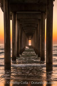 Scripps Pier solstice, sunset aligned perfectly with the pier, Scripps Institution of Oceanography, La Jolla, California