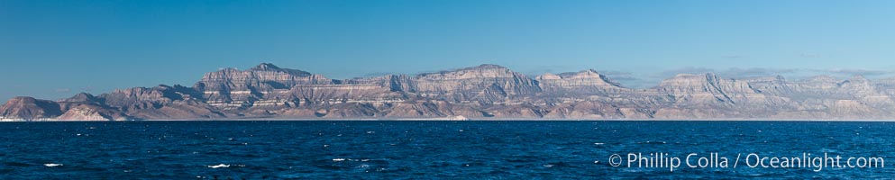 Sea of Cortez coastal scenic panorama, near La Paz, Baja California, Mexico.