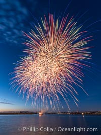 Sea World Fireworks San Diego Mission Bay. Sea World shows evening fireworks over Mission Bay.