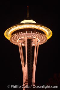 Space Needle at night, Seattle, Washington