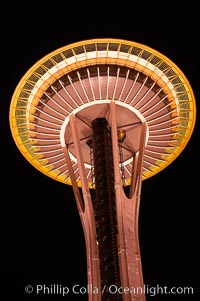 Space Needle at night, Seattle, Washington