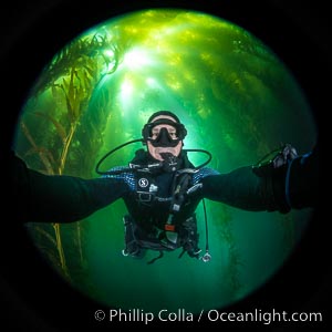 Self portrait, Kelp Forest, Catalina Island