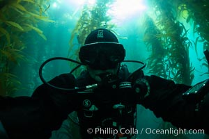 Self portrait in kelp forest, San Clemente Island