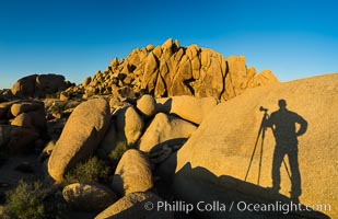 Self portrait in shadow, Jumbo Rocks, Joshua Tree National Park