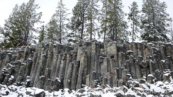 Sheepeater Cliffs, an example of columnar jointing in basalt due to shrinkage during cooling.