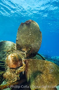 Propellor and debris, wreck of F/V Jin Shiang Fa, Rose Atoll National Wildlife Sanctuary