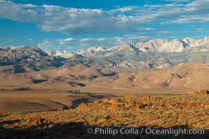 Sierra Nevada mountain range viewed from Volcanic Tablelands, near Bishop, California