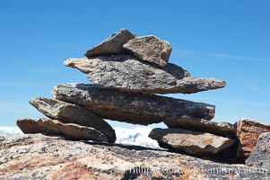 A small cairn of stones at the top of Whistler Mountain