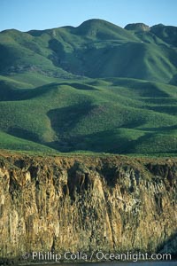 Socorro Island, sea cliffs and hills.